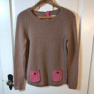 Boden Wool Blend Sweater w Pink Pockets Sz 4